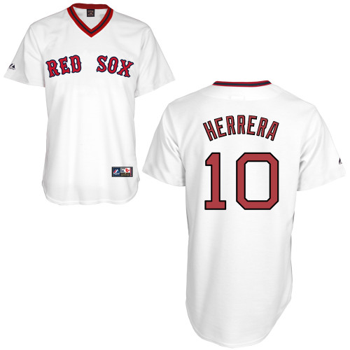Jonathan Herrera #10 MLB Jersey-Boston Red Sox Men's Authentic Home Alumni Association Baseball Jersey